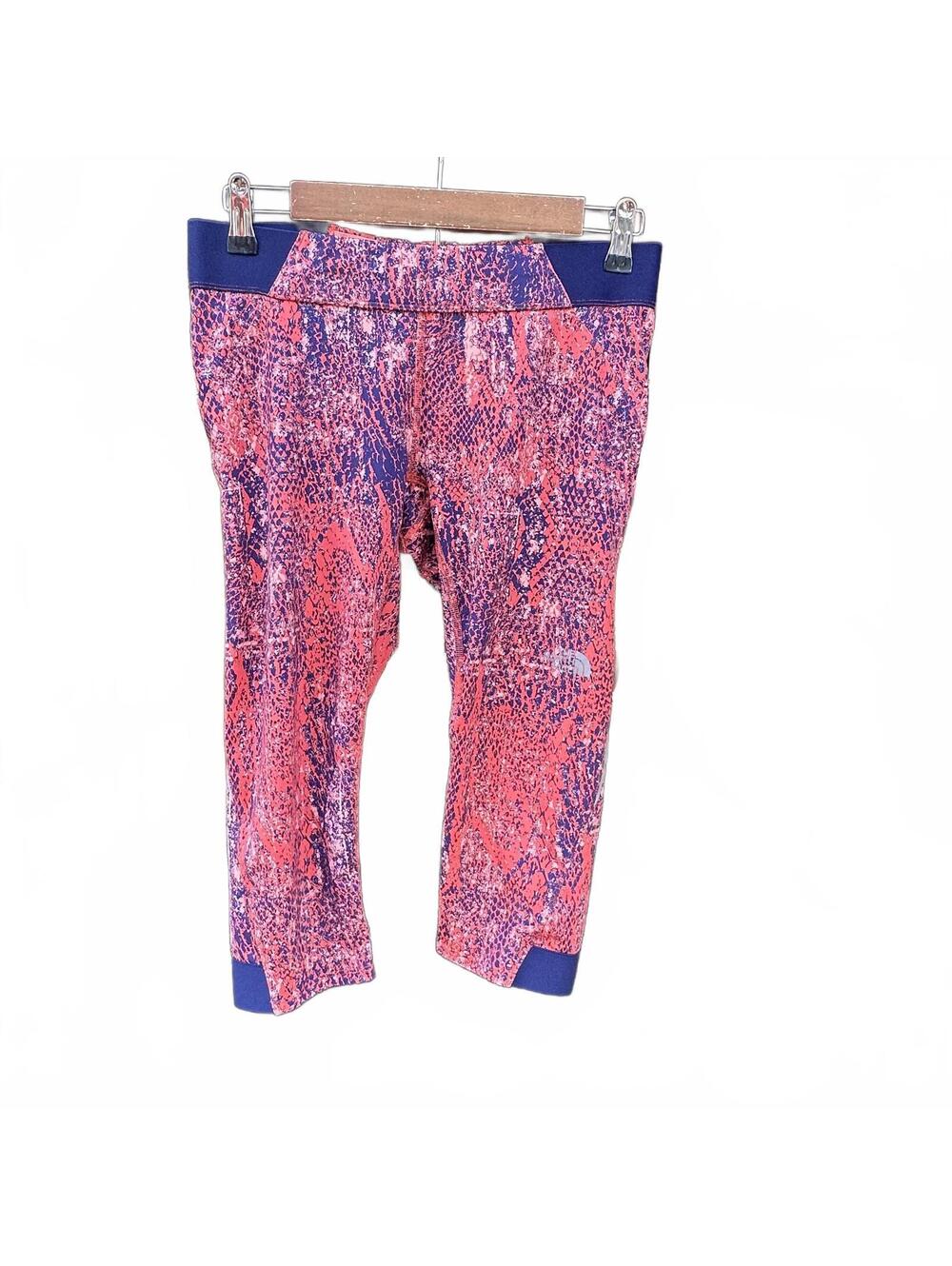 The North Face Women's Cropped Leggings Medium - Pink and Purple Snake Print